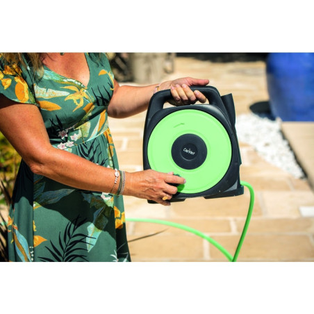 Dévidoir portable équipé - 10 m - Vert et gris anthracite