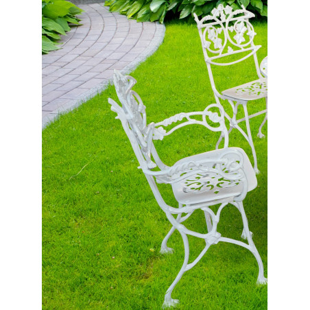 Fauteuil Jardin - Aluminium Plein -"Lierre"- Blanc