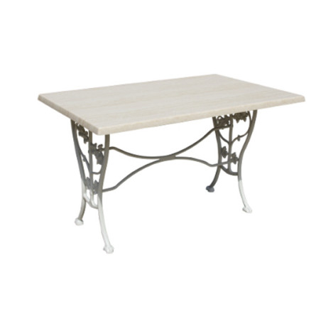 Table De Jardin - Rectangulaire - Aluminium plein -"Lierre"- Blanc