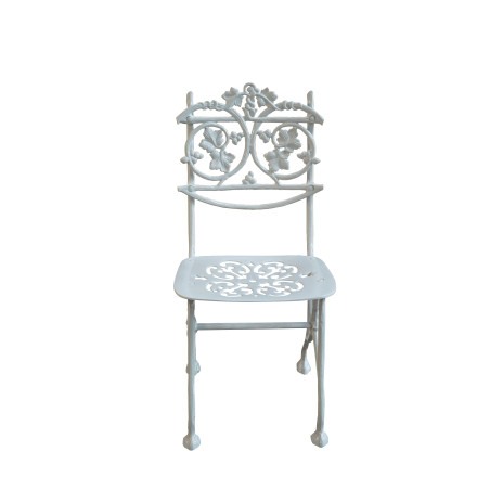 Lot de 4 Chaises De Jardin - Aluminium Plein -"Lierre"- Blanc