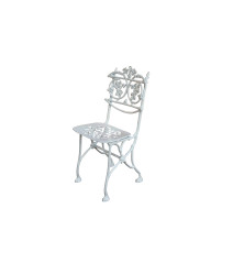 Lot de 4 Chaises De Jardin - Aluminium Plein -"Lierre"- Blanc
