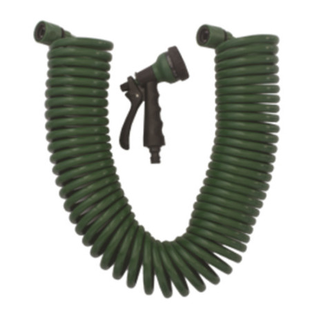 Kit tuyau serpentin + pistolet - 15 M - Vert Foncé