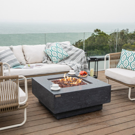 Table Brasero Gaz - MANHATTAN - Gris foncé