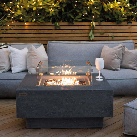 Table Brasero Gaz MANHATTAN- Gris foncé - Set complet