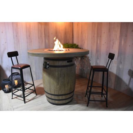 Table Haute Brasero LAFITE BARREL - Set complet