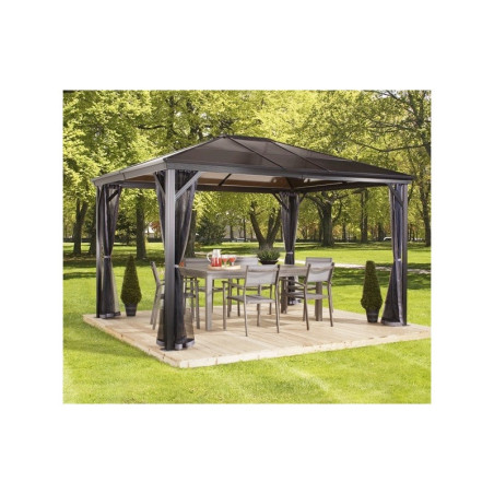 Tonnelle de jardin Verona - aluminium/polycarbonate - 8,89m² ou 12,57m²