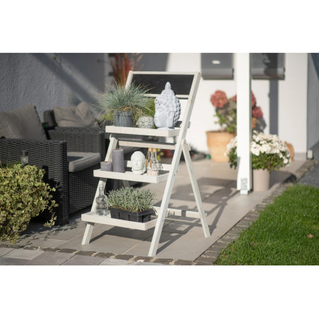 Étagère à plantes - 108cm - Gris/Bois