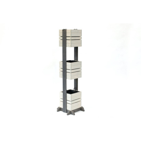 Jardinière Verticale Box - 170cm - Gris/Bois