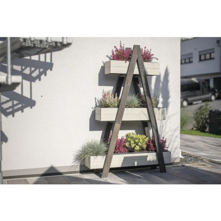 Etagère de jardin - 3 étages - 147cm - Gris
