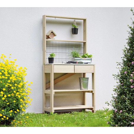 Table de plantation - 158cm - Bois naturel