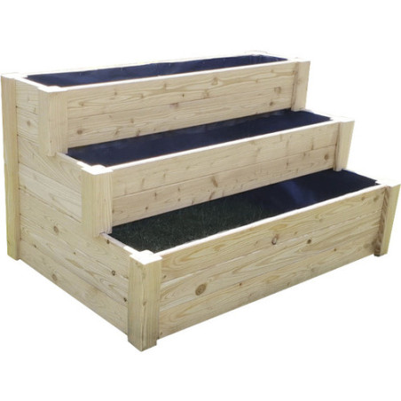 Jardinière sur escaliers - 120 cm - bois naturel