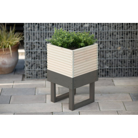 Petite jardinière - Bicolore - 54cm - Bois
