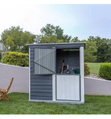 Abri de jardin monopente - acier galvanisé - Anthracite - 2,35m²