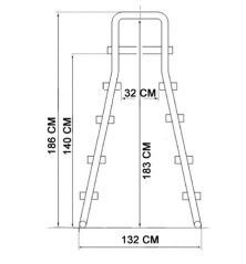 Echelle de sécurité pour piscine - double avec plate-forme