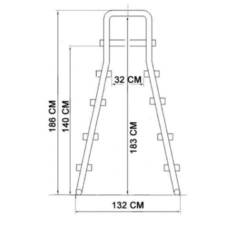 Echelle de sécurité pour piscine - double avec plate-forme