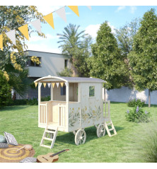 Roulotte CARRY  - bois - sur pilotis