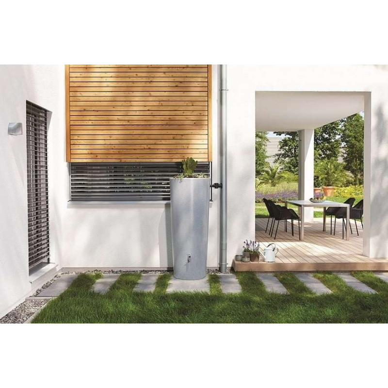 Récupérateur d'eau "2 en 1" Stone 350 L, coloris Silver + bac à fleurs Récupérateur d'eau "2 en 1" Stone 350 L, coloris Silver + bac à fleurs
