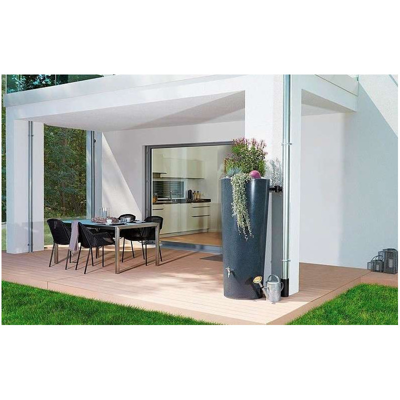 Récupérateur d'eau "2 en 1" Stone 350 L, coloris lava + bac à fleurs Récupérateur d'eau "2 en 1" Stone 350 L, coloris lava + bac à fleurs