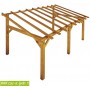 Structure d'Auvent SHERWOOD 5mx3. Ce carport adossé ou auvent de terrasse est une charpente bois en kit de Jardipolys