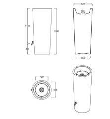 Récupérateur eau NATURA ARTIC 2en1-350L+bac à plantes