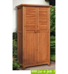 Armoire de rangement haute Pédro . Cette armoire de rangement pour balcon est aussi une armoire de jardin