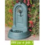 Fontaine de jardin en fonte : Empire - borne fontaine fonte de coloris vert antique