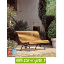 Banc fonte : Vigne. Ce banc de jardin en bois et fonte ou banc ancien, est livré en kit.