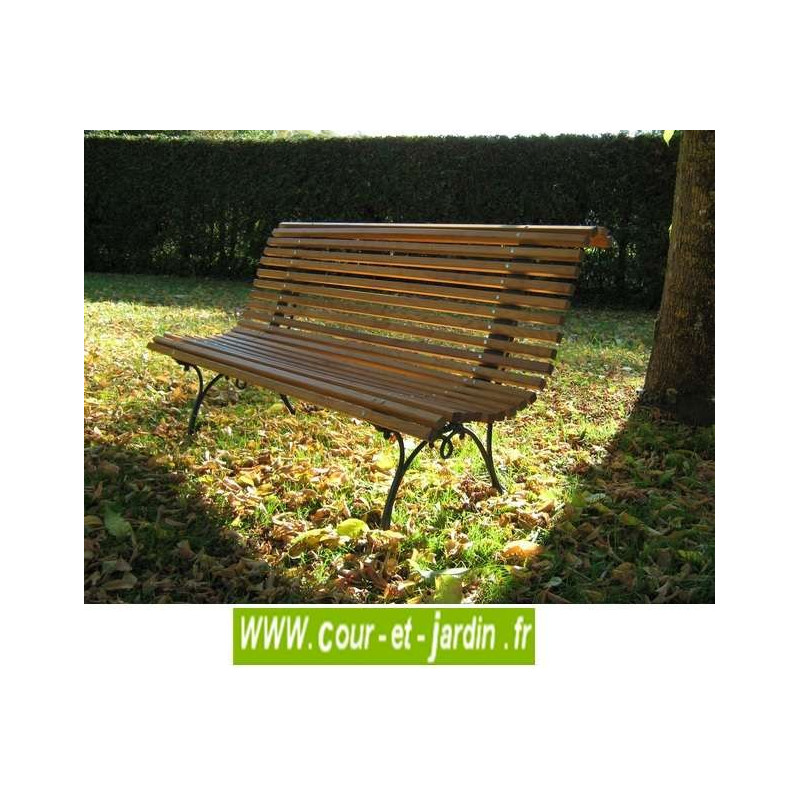 Banc De Jardin Bois Campos Pieds Fonte 150cm Mobilier De J