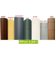 Canisses PVC blanc double face ht 150cm  rouleau de 3ml