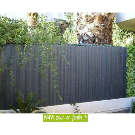 Canisses PVC double face anthracite ht 120cm  rouleau de 3ml