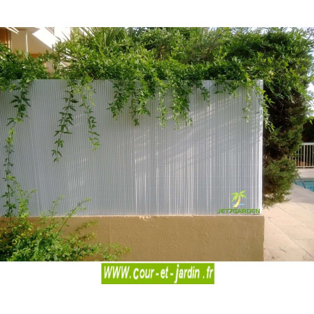Canisses PVC blanc double face ht 180cm  rouleau de 3ml