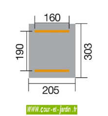 Dimensions générales de la Table de jardin en bois avec banc  s.  Tonnelle Bavaria